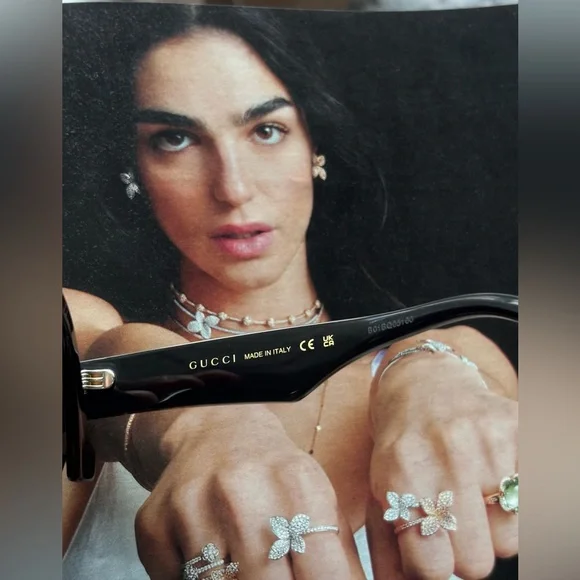 Gucci 💅✨ Black Designer GG Cat Eye Sunglasses Italy GG0957S 003 52-19-145 NEW - Picture 12 of 12